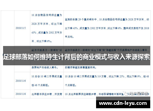 足球部落如何维持生计背后的商业模式与收入来源探索 足球部落如何维持生计背后的商业模式与收入来源探索