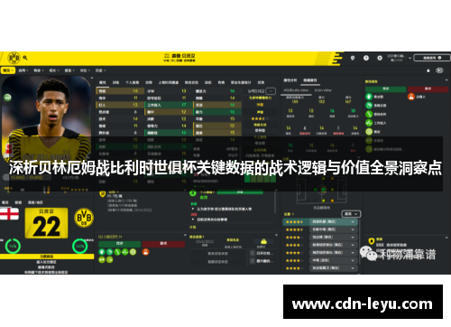 深析贝林厄姆战比利时世俱杯关键数据的战术逻辑与价值全景洞察点